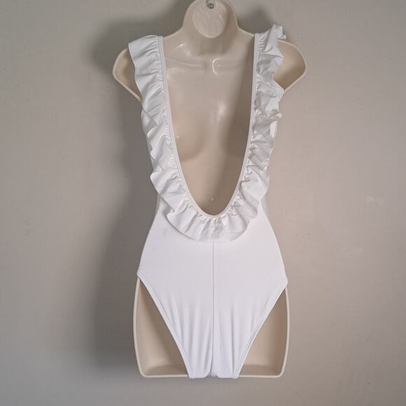 Lolli Sugar Coast Women's Ruffled One Piece Swimsuit - White - XS - Picture 6 of 9
